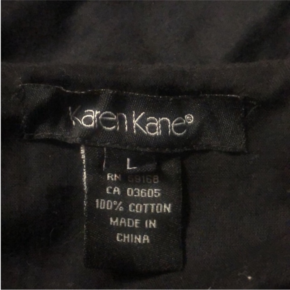 KAREN KANE Black And White FEMININE Sleeveless EYELET Dress Size Large - Picture 3 of 11